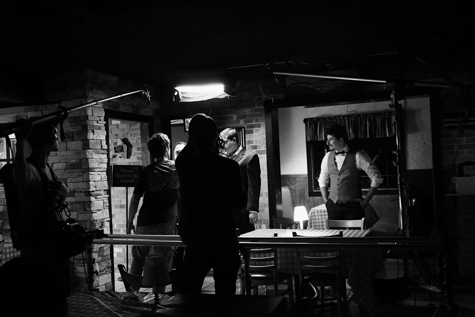 Dark Room with People